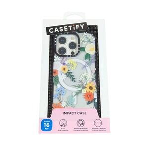 Aa8O CASETiFY Impact Case w/ Magsafe for iPhone 16 Pro 6.3" -Allie Alpine Floral